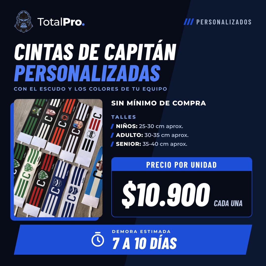 Catálogo de cintas de capitán personalizadas